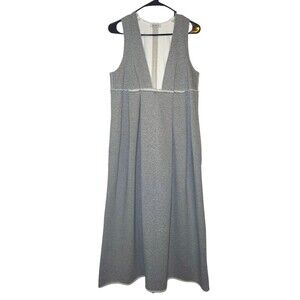 Womens Monday12 Heather Gray Long Dress V Neck Laganlook Oversized XSmall